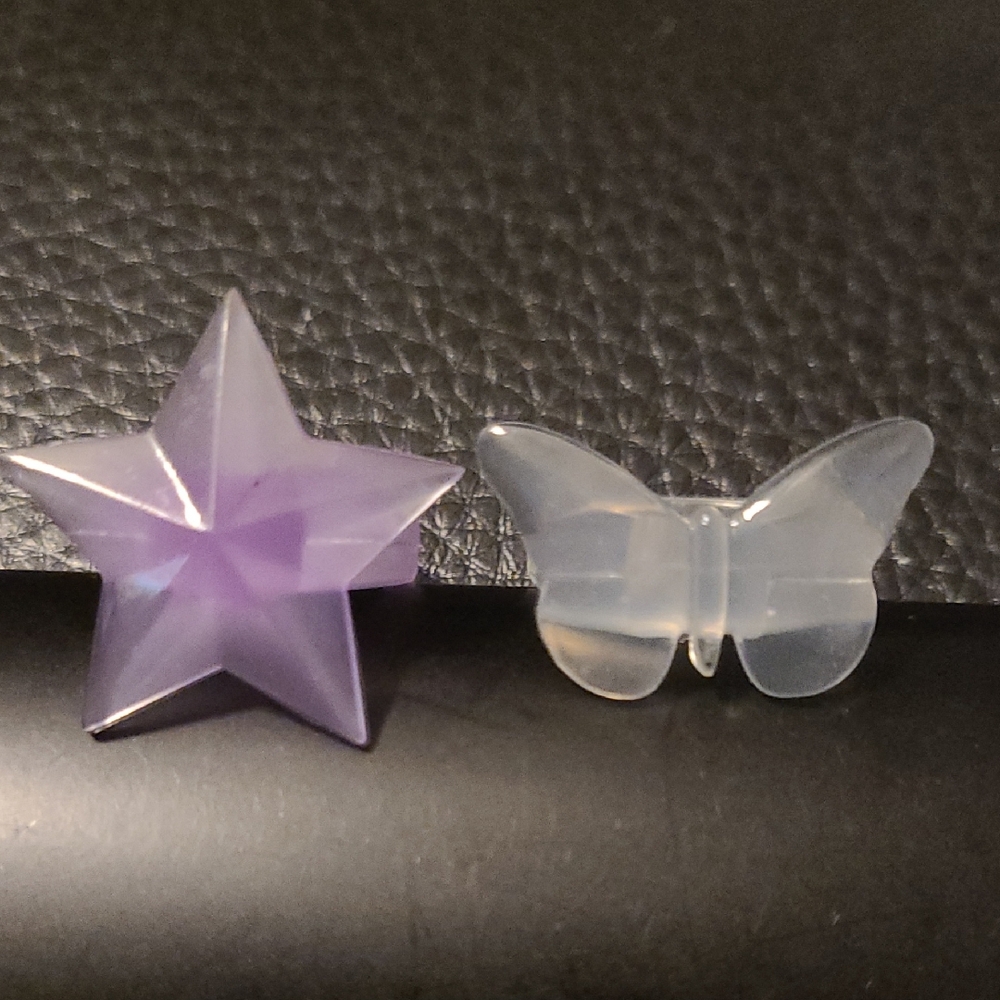 NWOT Del Sol Purple Star and Clear Butterfly Rings